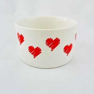 Valentine’s Day Red Hearts 5-inch Ceramic Bowl by FTD, Vintage 1989